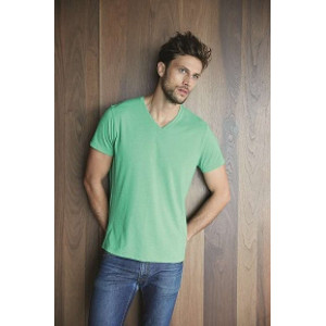 KARIBAN 367 V-NECK SHORT SLEEVE MELANGE T-SHIRT